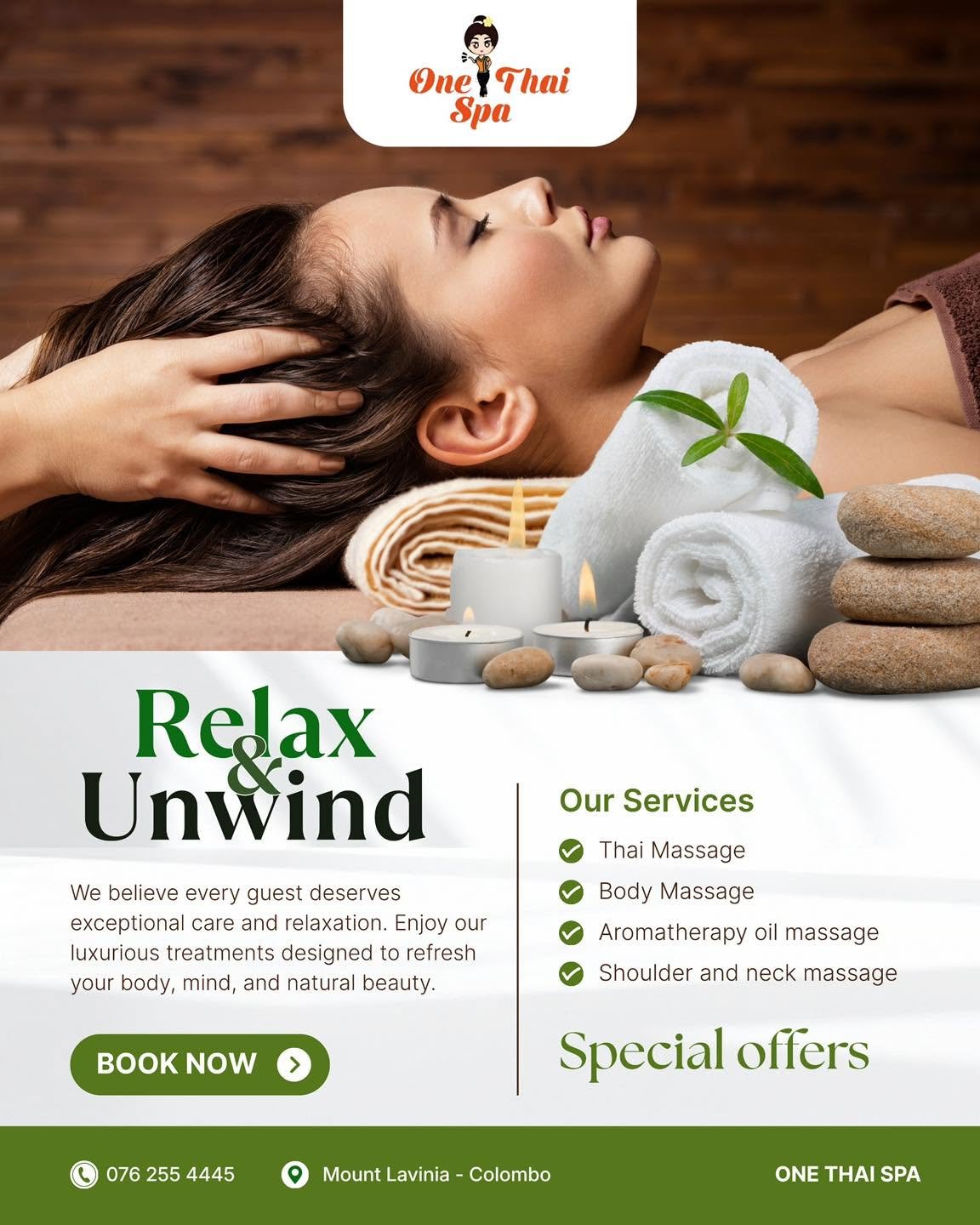 Relax and unwind at One Thai Spa